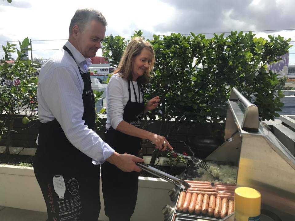 Simon and Dale cooking a quick lunch for the tribe